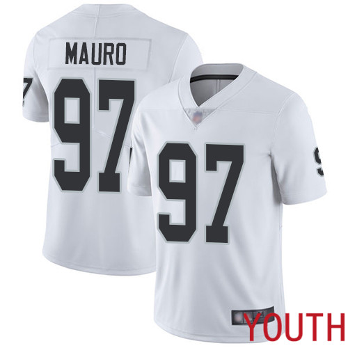 Oakland Raiders Limited White Youth Josh Mauro Road Jersey NFL Football #97 Vapor Untouchable Jersey